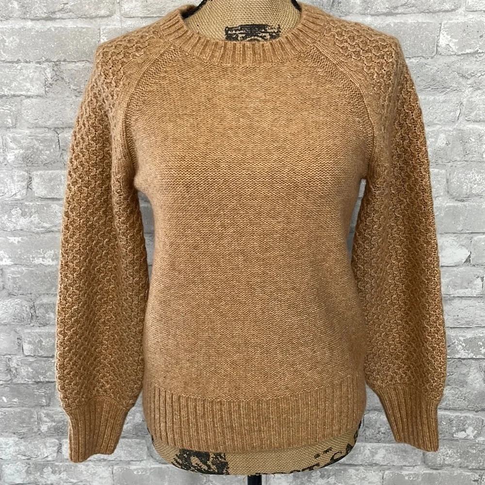 J.Crew Honeycomb balloon-sleeve sweater